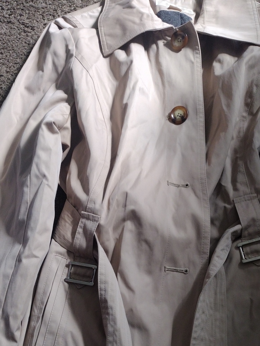 Michael Kors Light Beige Trench Coat with Belted Waist